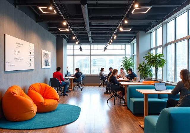 자유로운 분위기의 IT 회사 오피스 라운지